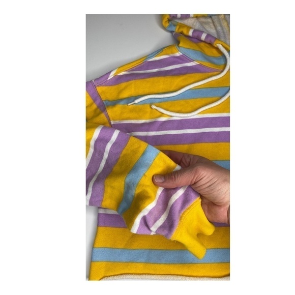 Flirtitude Active Striped Cropped Hoodie Sz Sm - Picture 3 of 6
